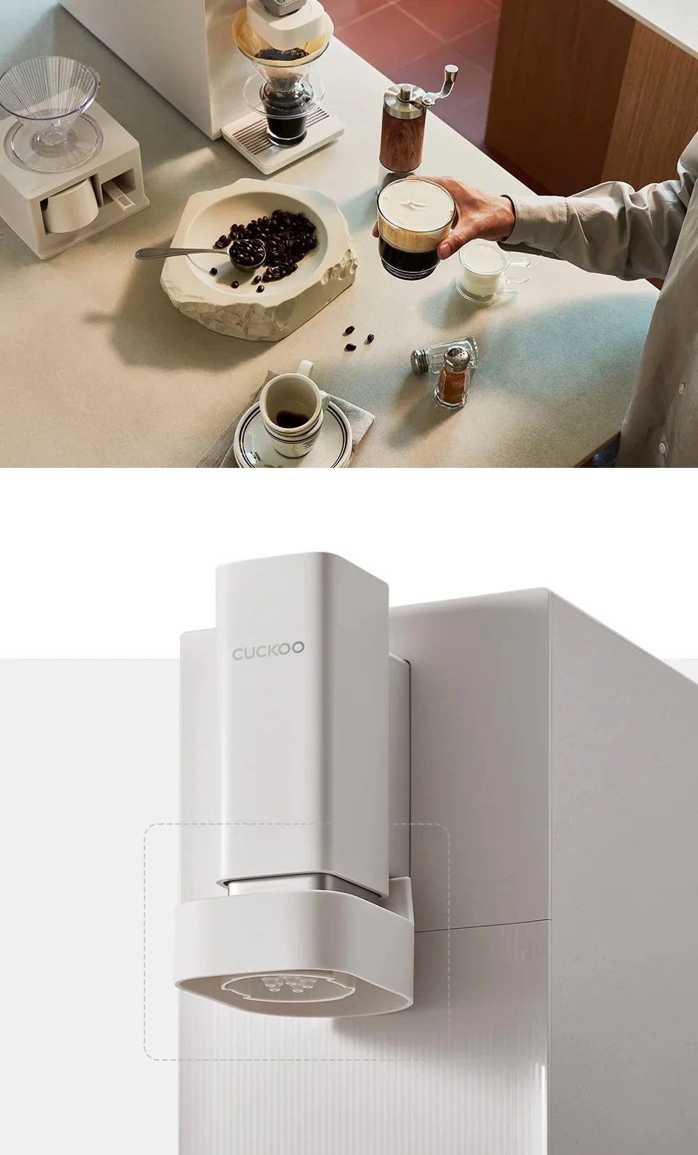 CUCKOO STEAM 100 Barista 净水器,可精确控制水温与萃取,带来理想的咖啡风味。(cp-abnc100)